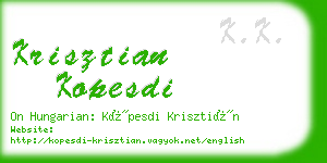 krisztian kopesdi business card